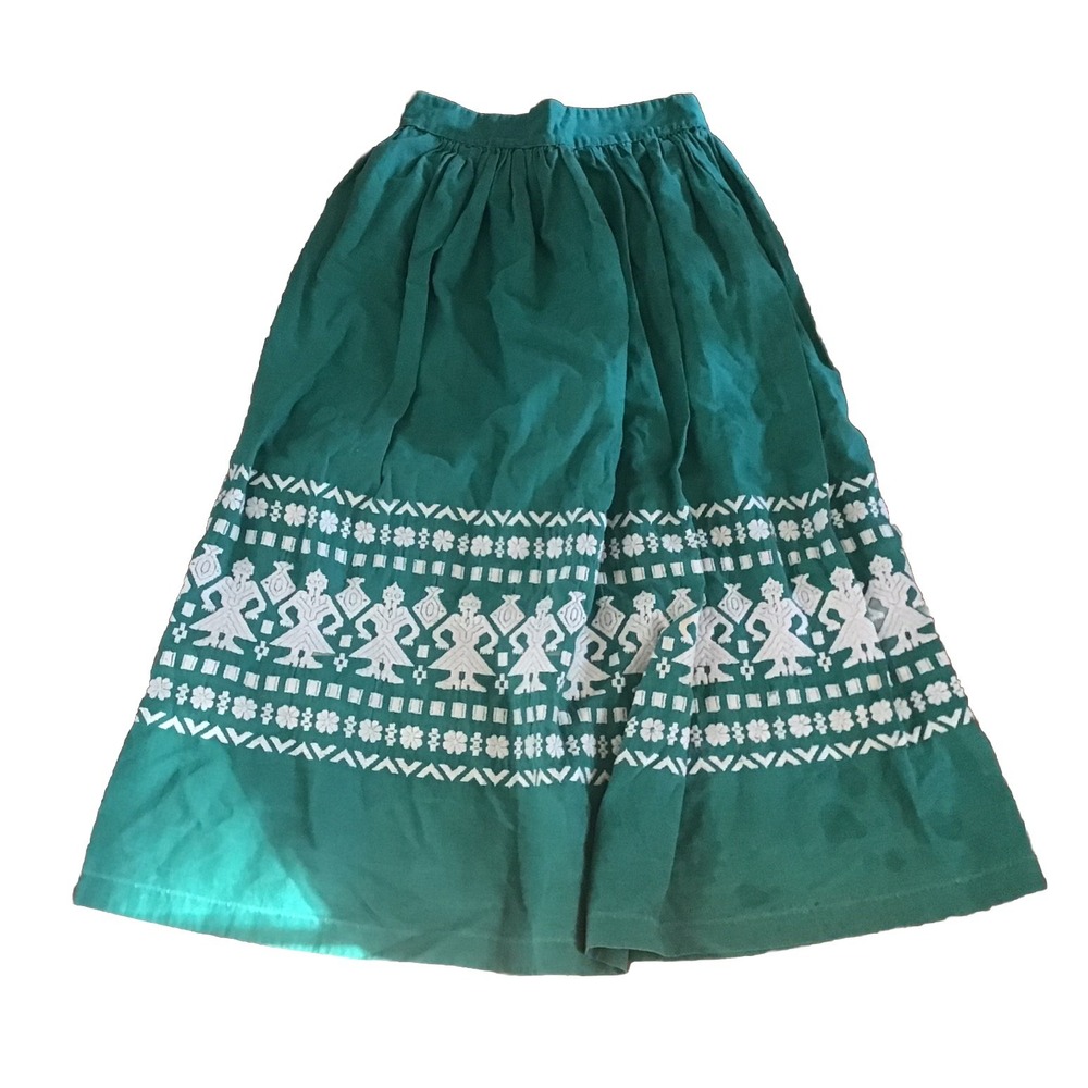 Vintage 50's Reid & Reid MIDI Skirt Cotton Embroidered